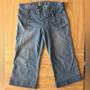 Michael Kors Sailor Button Front High Rise Jeans Medium Wash - Size 10